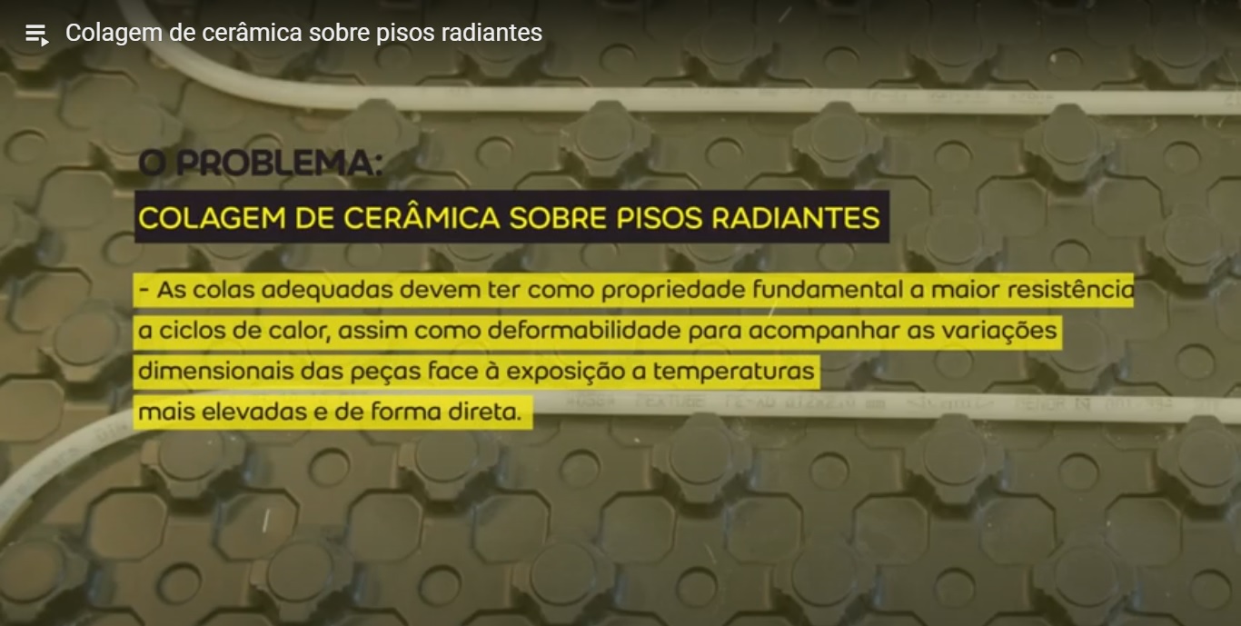 Colagem de cerâmica sobre pisos radiantes